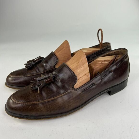 Bally Of Switzerland Adam Loafer Shoes Men US 10.5 B Brown Leather Brogue Tassel main image 7